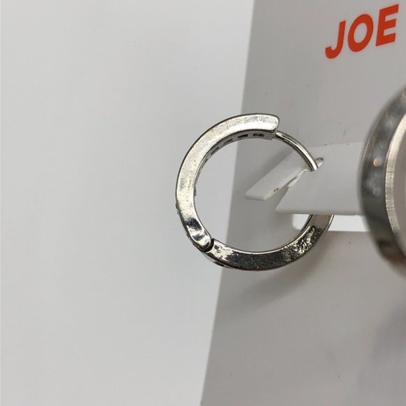 NWT Joe Fresh Silver-Toned Cubic Zirconia Small Hoop Earrings - Picture 4 of 9